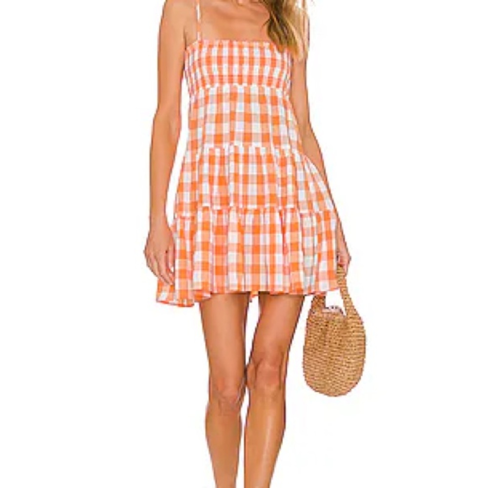 Steve Madden Orange and White Mini Sundress